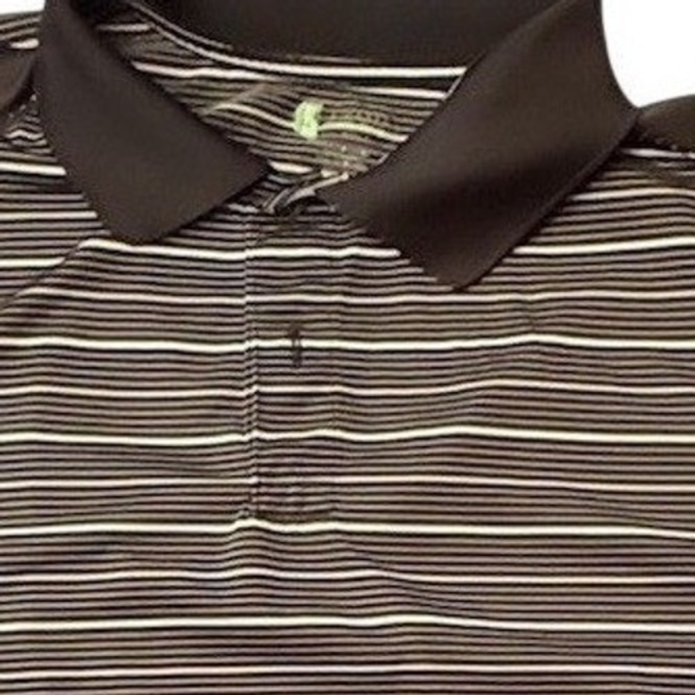Izod Black Striped Polo Shirt Size XL Golf Classic High Performance Stretchy